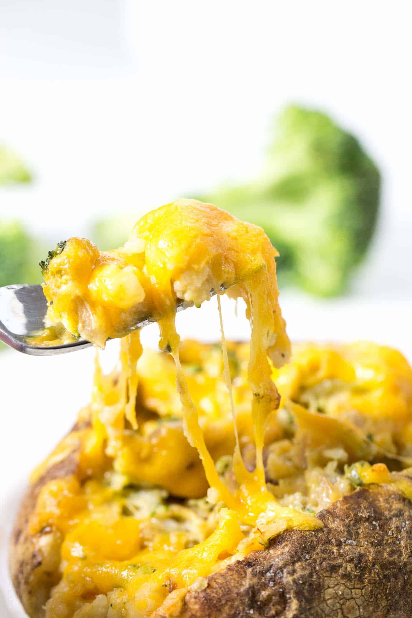 Broccoli Cheddar Stuffed Baked Potato With Chicken - Tastes Lovely