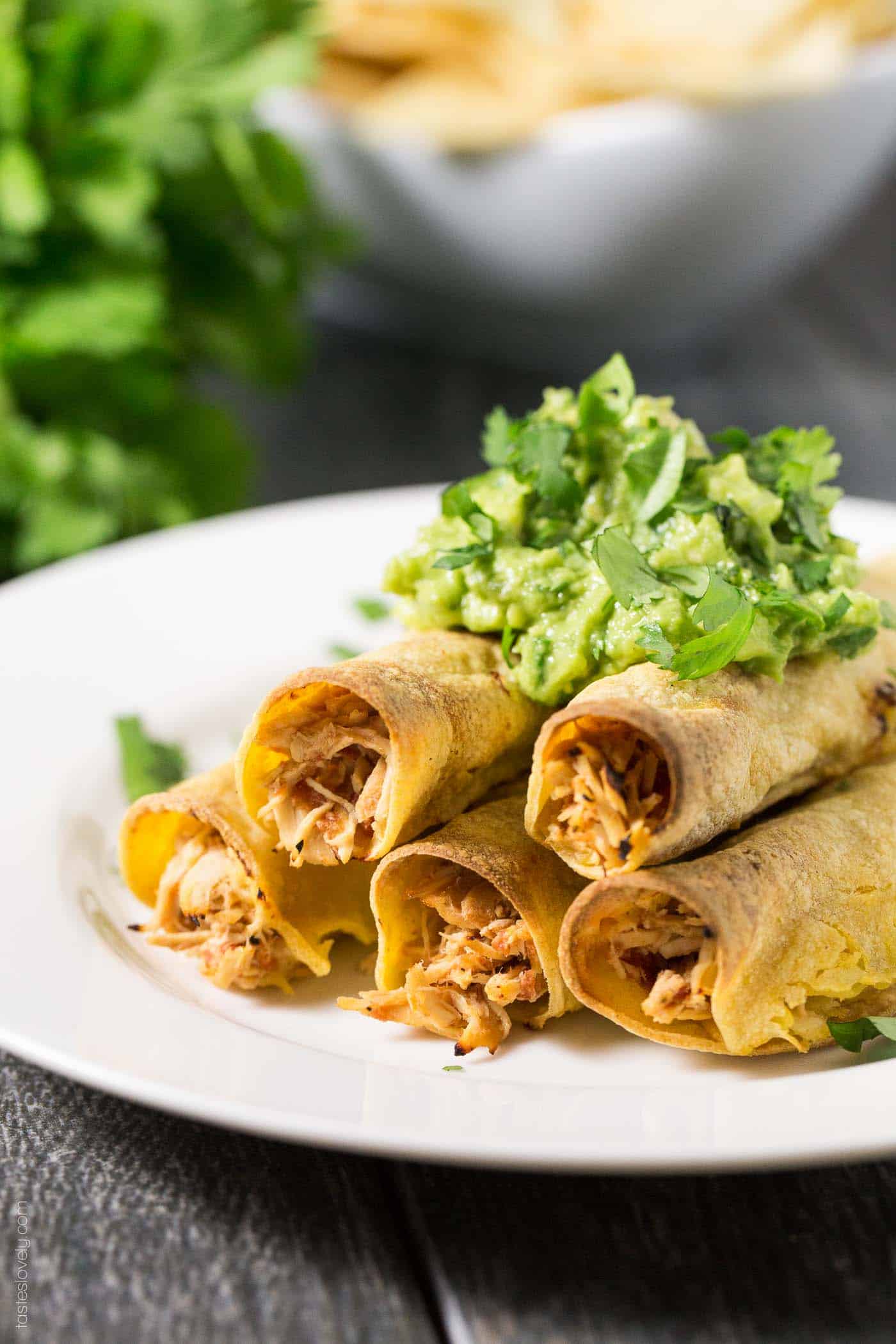 Baked Shredded Chicken Taquitos Tastes Lovely