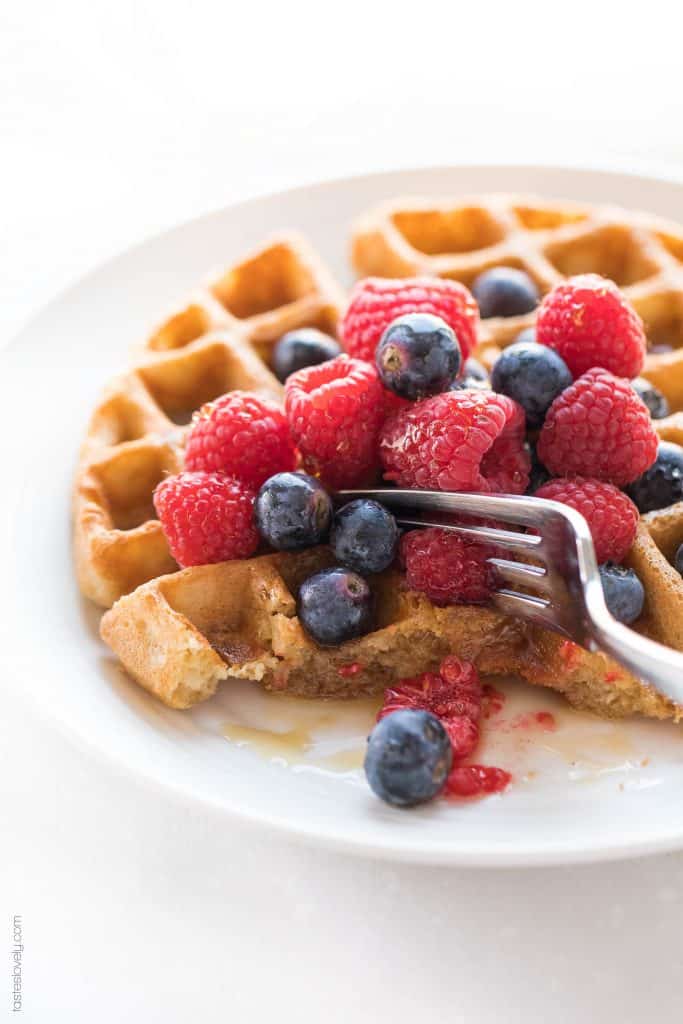 Crispy Paleo Waffles (Gluten Free, Dairy Free) - Tastes Lovely