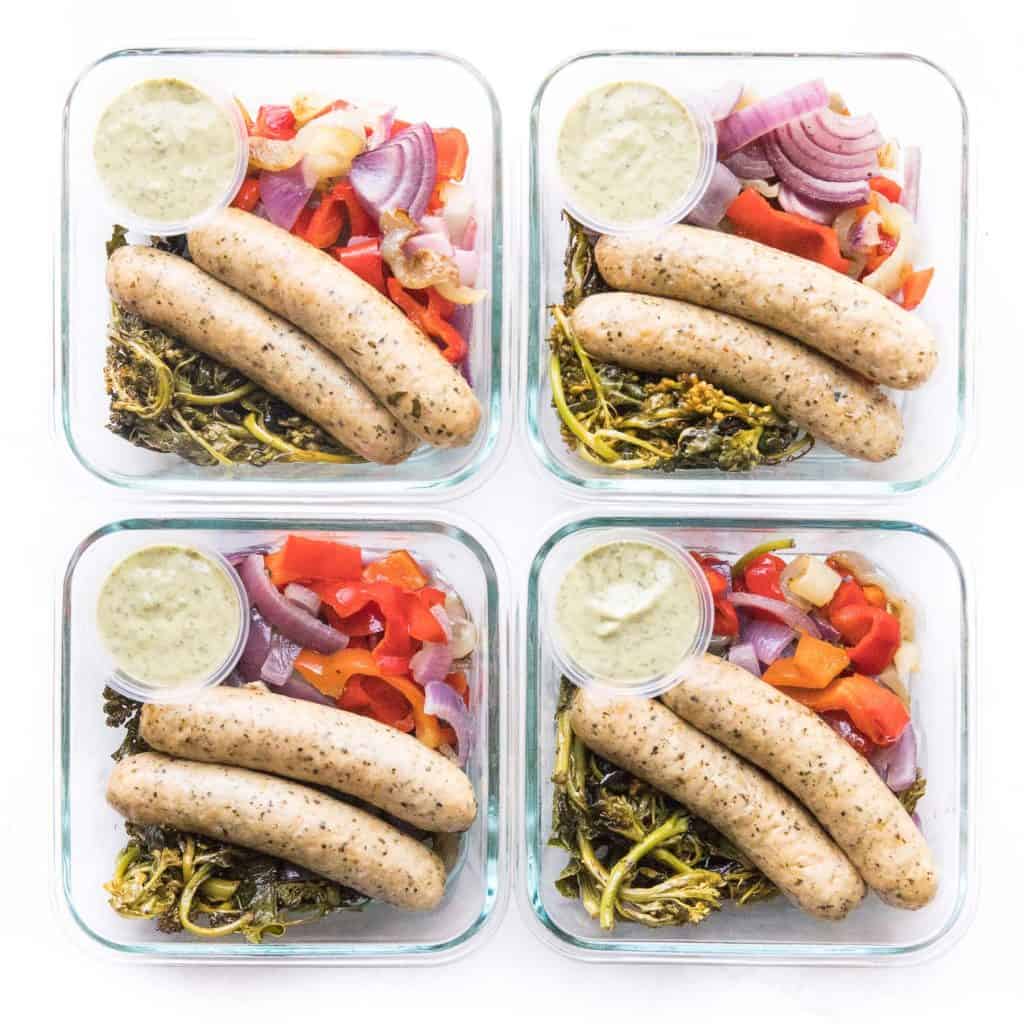 Whole30 + Keto Sheet Pan Sausage + Vegetables - Tastes Lovely