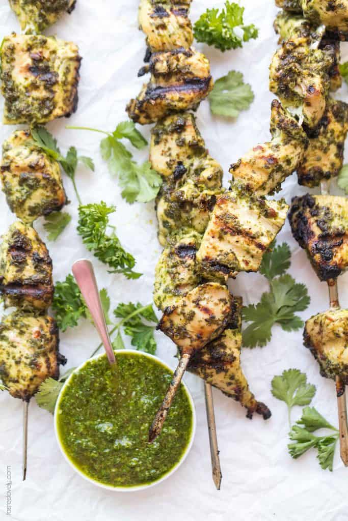 Paleo Whole30 Chimichurri Chicken Skewers Tastes Lovely 